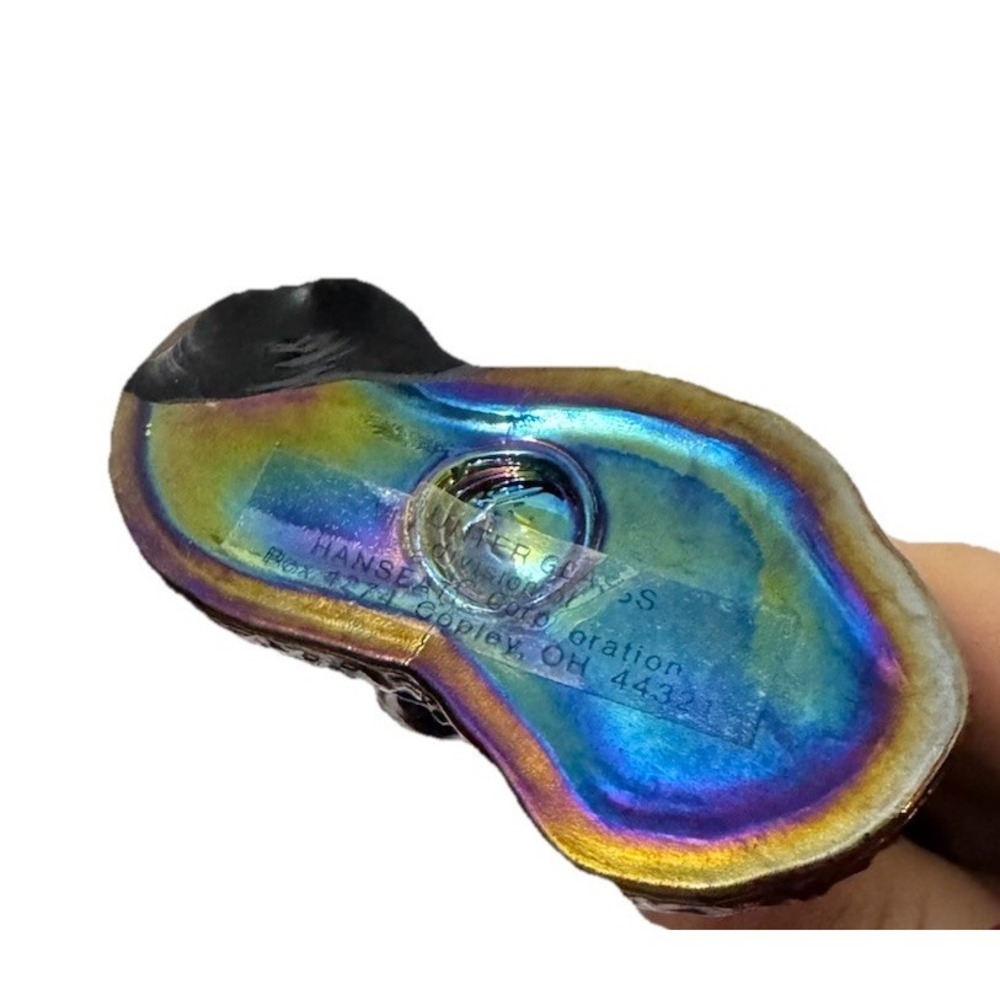 Mosser Glass Vi Hunter Carousel Horse Figurine Multi Color Carnival Glass RARE - Picture 4 of 6